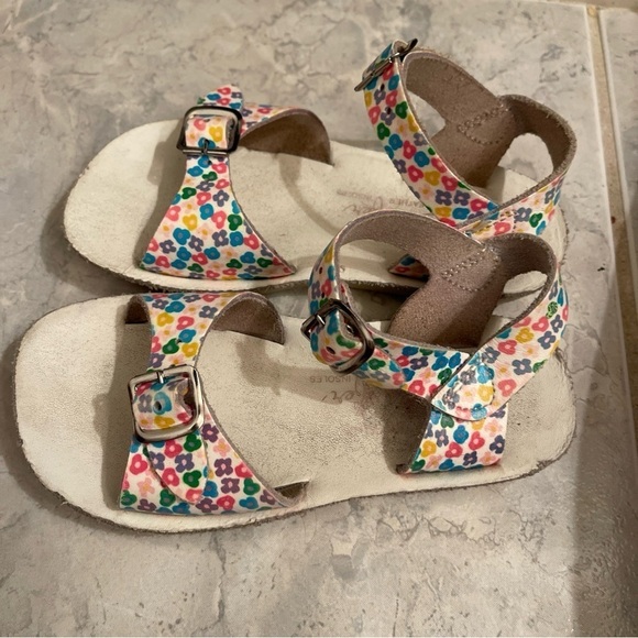 Salt Water Sandals Hoy Shoe Original Multi Flower Sz 10 Baby Sun San Surfer - Picture 2 of 9